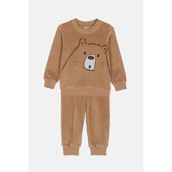 Παιδική Πυτζάμα βελούδο mini αγόρι Dreams 2474102 Καφέ - Image 1