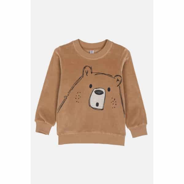 Παιδική Πυτζάμα βελούδο mini αγόρι Dreams 2474102 Καφέ - Image 2