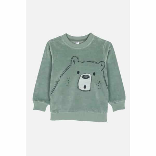 2474102_04_02 Παιδική Πυτζάμα βελούδο mini αγόρι Dreams 2474102 Μέντα - Image 2