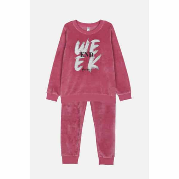 Παιδική Πυτζάμα Βελουτέ WEEK END κορίτσι Dreams 2475102 ΡΟΖ - Image 1