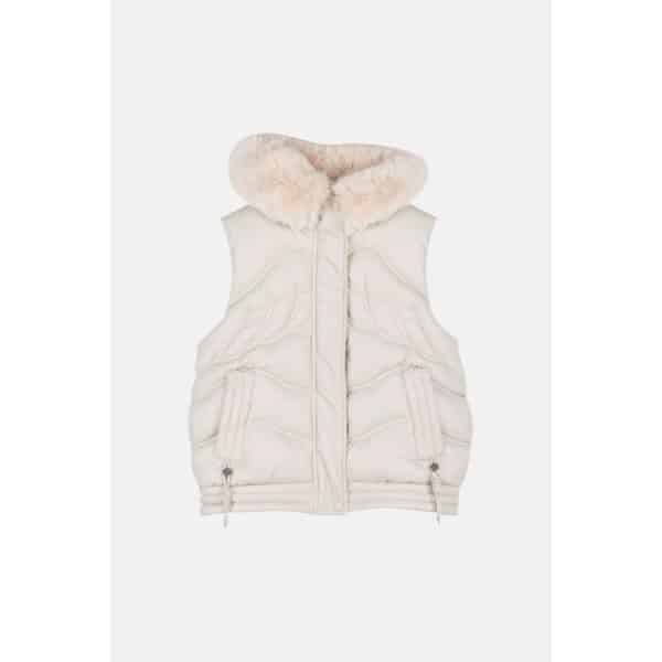 2495213_BEIGE Παιδικό Μπουφάν αμάνικο μπεζ κορίτσι Joyce 2495213 - Image 1