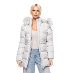 Γυναικείο μακρύ μπουφάν με αποσπώμενη κουκούλα Biston Fashion 52-101-052