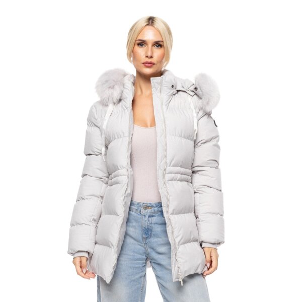 Γυναικείο μακρύ μπουφάν με αποσπώμενη κουκούλα Biston Fashion 52-101-052 - Image 1