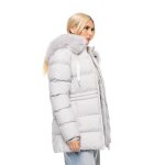 Γυναικείο μακρύ μπουφάν με αποσπώμενη κουκούλα Biston Fashion 52-101-052 - Image 3