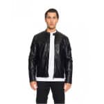 Ανδρικό μπουφάν από δερματίνη 52-201-105 Biston fashion μαύρο