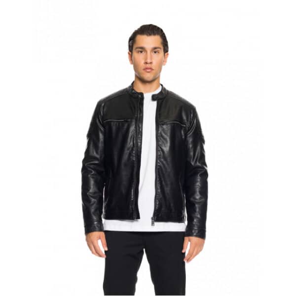 52-201-105#010#1-492x639 Ανδρικό μπουφάν από δερματίνη 52-201-105 Biston fashion μαύρο - Image 1