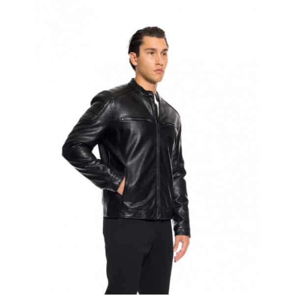 52-201-105#010#2-492x639 Ανδρικό μπουφάν από δερματίνη 52-201-105 Biston fashion μαύρο - Image 2