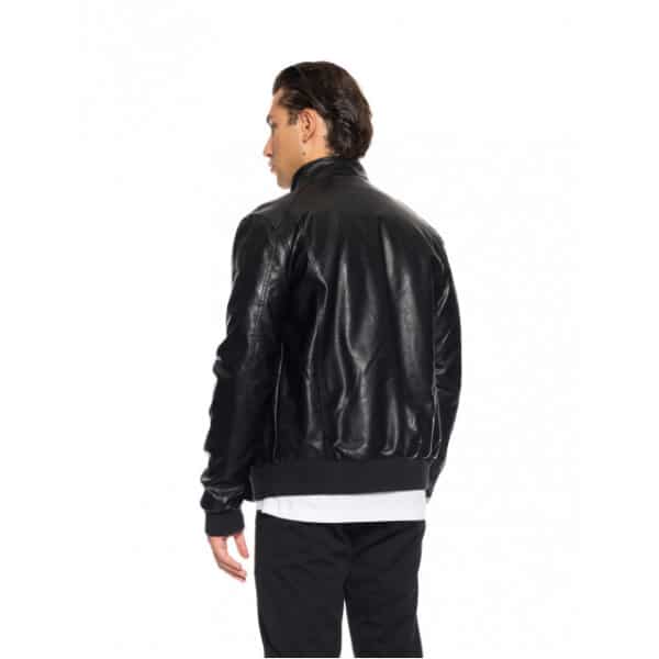 52-201-108#010#4-492x639 Ανδρικό μπουφάν από δερματίνη Biston fashion 52-201-108 μαύρο - Image 2