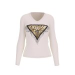 Γυναικείο T-shirt με τριγωνικό λογότυπο με animal print Guess W4BI28J1314-G012