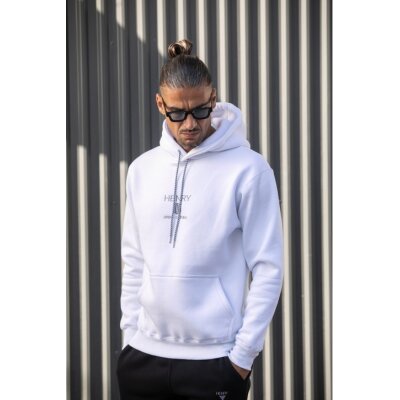 Ανδρικό φούτερ με κουκούλα Henry-clothing 3-651 λευκό