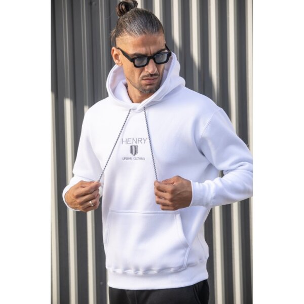 Ανδρικό φούτερ με κουκούλα Henry-clothing 3-651 λευκό - Image 2