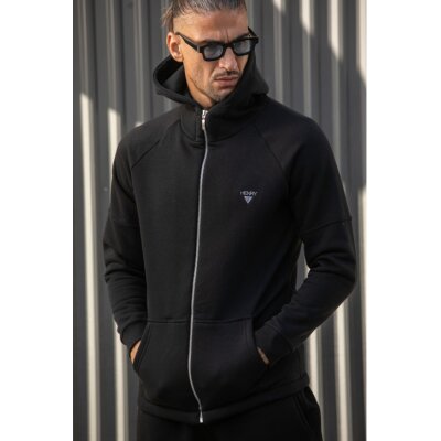 Ανδρική ζακέτα φούτερ Henry-clothing 3-655 μαύρη
