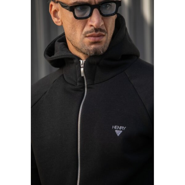 Ανδρική ζακέτα φούτερ Henry-clothing 3-655 μαύρη - Image 2
