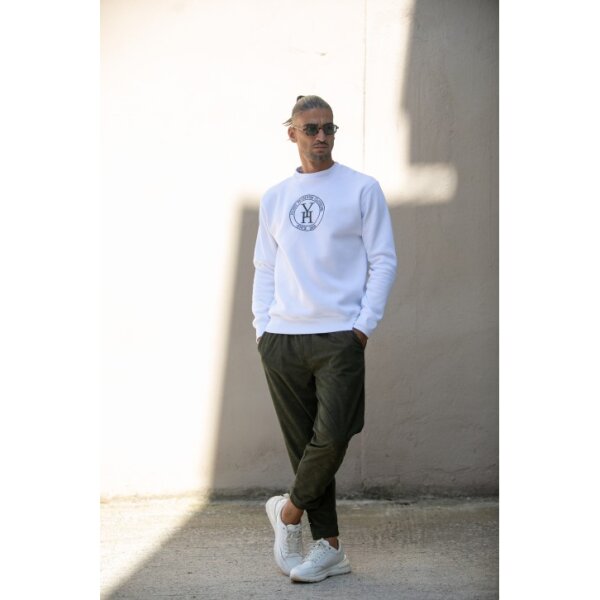 Ανδρική φούτερ λαιμόκοψη Henry-Clothing 3-670 λευκή - Image 2