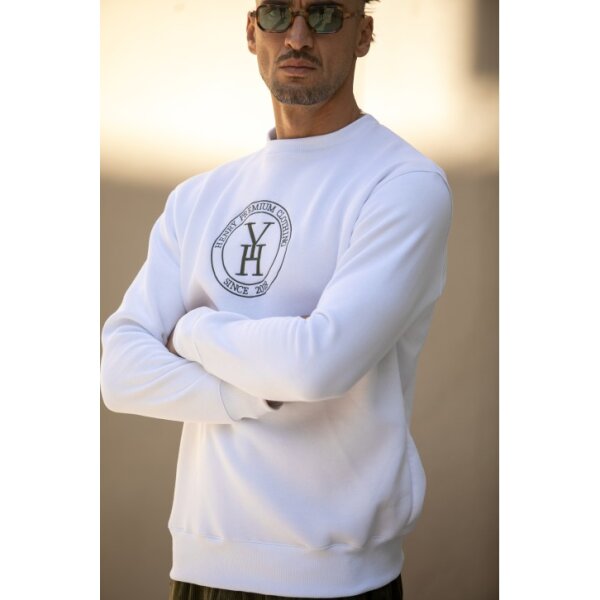 Ανδρική φούτερ λαιμόκοψη Henry-Clothing 3-670 λευκή - Image 3