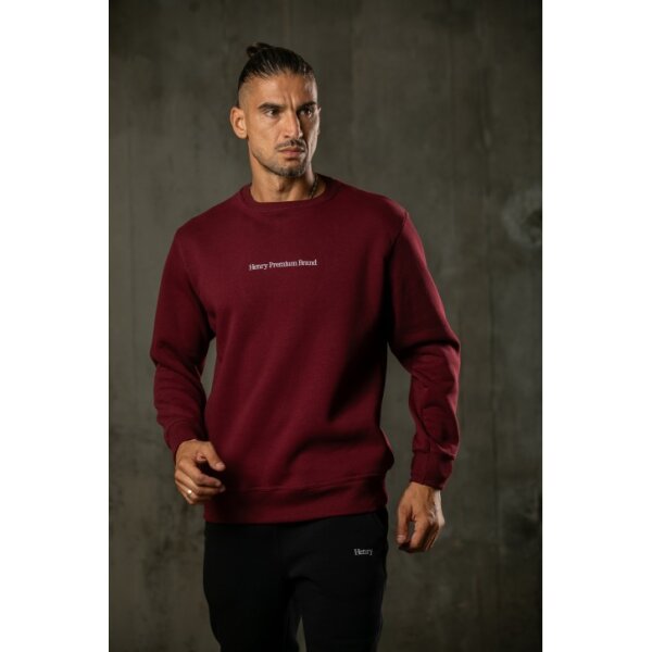 Ανδρικό φούτερ λαιμόκοψη Henry-Clothing 3-671 μπορντώ - Image 1