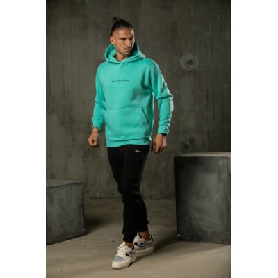 Ανδρικό φούτερ με κουκούλα Henry-Clothing 3-657 γαλάζιο