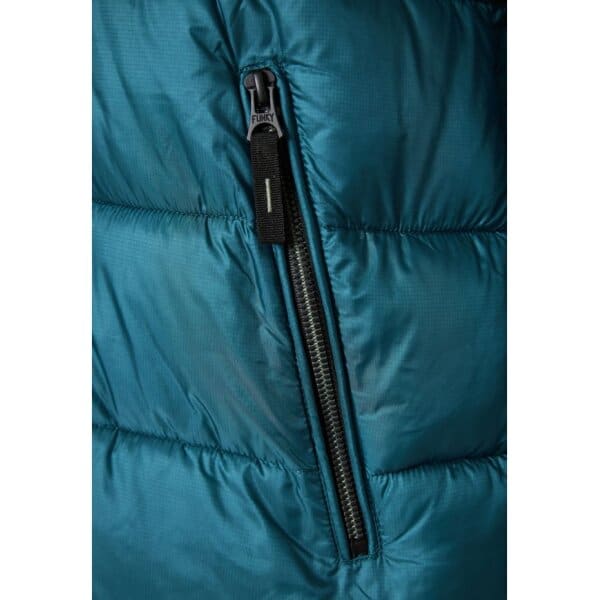 Γυναικείο Μακρύ καπιτονέ puffer μπουφάν με κουκούλα Πετρόλ  FUNKY BUDDHA FBL010-104-01 - Image 7