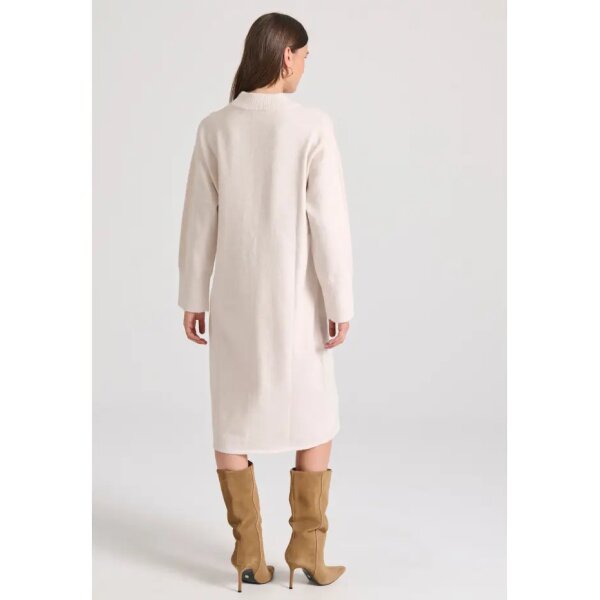 FBL010-106-13_CHALK_4 Γυναικείο Relaxed fit μίντι πλεκτό φόρεμα με πλαϊνά σκισίματα  FUNKY BUDDHA FBL010-106-13-CHALK - Image 4