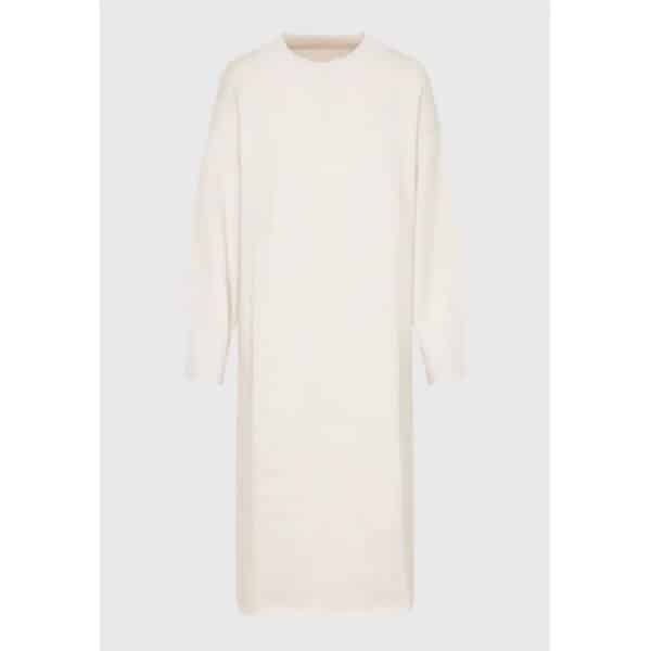 FBL010-106-13_CHALK_6 Γυναικείο Relaxed fit μίντι πλεκτό φόρεμα με πλαϊνά σκισίματα  FUNKY BUDDHA FBL010-106-13-CHALK - Image 5