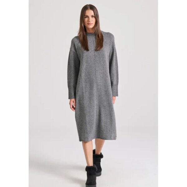 FBL010-106-13_GRAPHITE_1 Γυναικείο Relaxed fit μίντι πλεκτό φόρεμα με πλαϊνά σκισίματα  FUNKY BUDDHA FBL010-106-13-GRAPHITE - Image 2