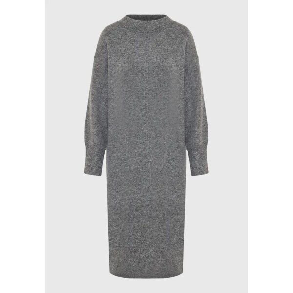 FBL010-106-13_GRAPHITE_6 Γυναικείο Relaxed fit μίντι πλεκτό φόρεμα με πλαϊνά σκισίματα  FUNKY BUDDHA FBL010-106-13-GRAPHITE - Image 5