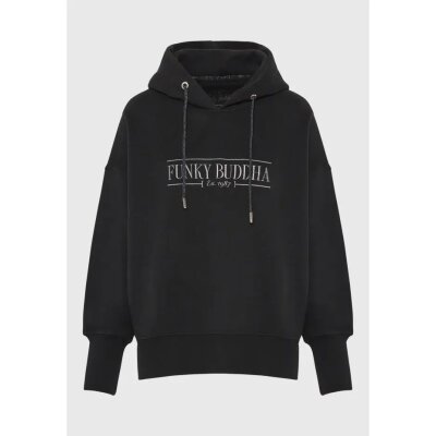 Γυναικείο Oversized φούτερ με branded κέντημα στο στήθος FUNKY BUDDHA FBL010-112-06