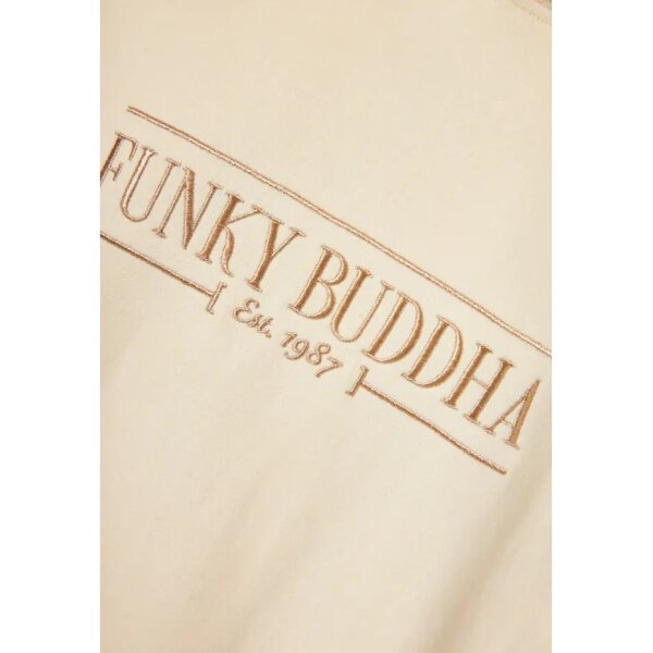 Γυναικείο Oversized φούτερ με branded κέντημα στο στήθος  FUNKY BUDDHA FBL010-112-06 EΚΡΟΥ - Image 6