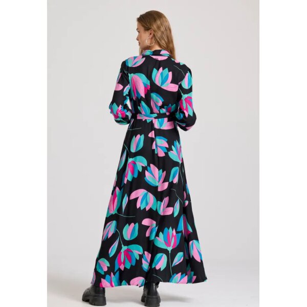 Γυναικείο Σεμιζιέ μάξι φόρεμα με all over τύπωμα FUNKY BUDDHA FBL010-132-13 - Image 3