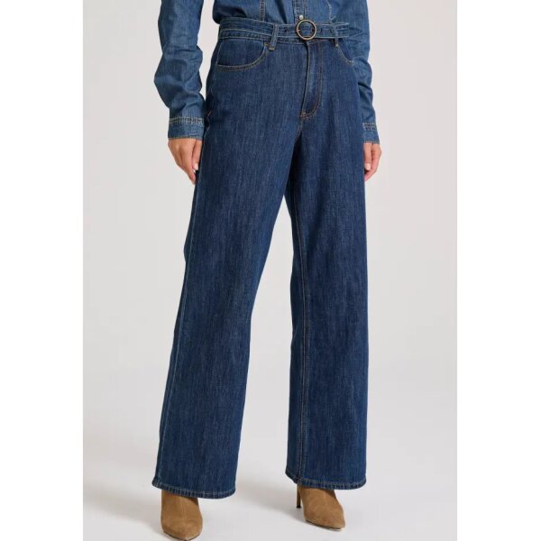 Γυναικείο Straight fit τζιν παντελόνι με ζώνη  FBL010-167-02 FUNKY BUDDHA - Image 2