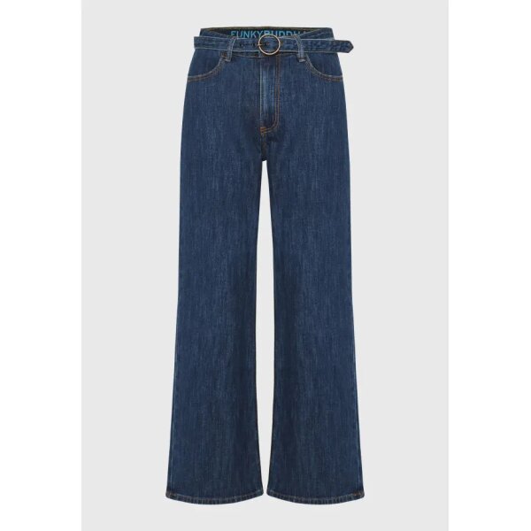 Γυναικείο Straight fit τζιν παντελόνι με ζώνη  FBL010-167-02 FUNKY BUDDHA - Image 5