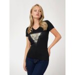 Γυναικείο T-shirt με τριγωνικό λογότυπο με animal print Guess W4BI18J1314-JBLK - Image 2