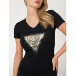 Γυναικείο T-shirt με τριγωνικό λογότυπο με animal print Guess W4BI18J1314-JBLK - Image 4