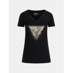 Γυναικείο T-shirt με τριγωνικό λογότυπο με animal print Guess W4BI18J1314-JBLK - Image 5