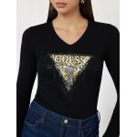 Γυναικείο T-shirt με τριγωνικό λογότυπο με animal print Guess W4BI28J1314-JBLK - Image 2