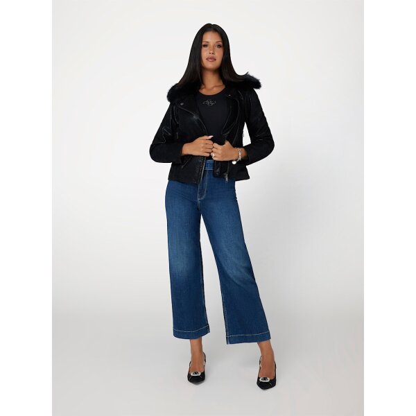 W4BL29WGJE0-JBLK-ALT1 Γυναικείο Biker μπουφάν από δερματίνη Guess W4BL29WGJE0-JBLK - Image 2