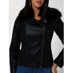 Γυναικείο Biker μπουφάν από δερματίνη Guess W4BL29WGJE0-JBLK - Image 4