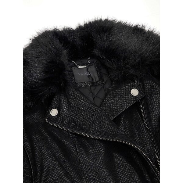 W4BL29WGJE0-JBLK-ALT9 Γυναικείο Biker μπουφάν από δερματίνη Guess W4BL29WGJE0-JBLK - Image 5