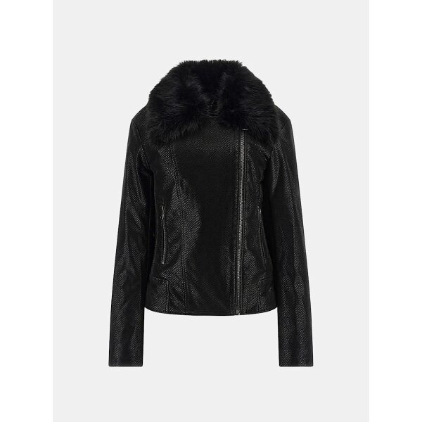 W4BL29WGJE0-JBLK-ALTGHOST Γυναικείο Biker μπουφάν από δερματίνη Guess W4BL29WGJE0-JBLK - Image 6