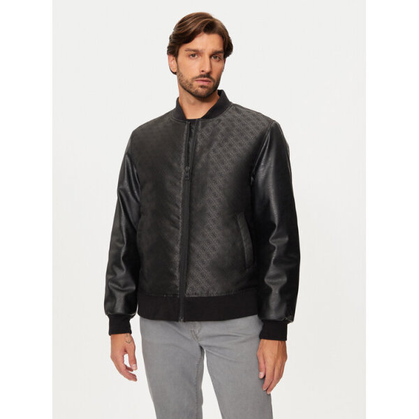 guess-mpomper-mpouphan-m4bl3g-wfir2-mauro-regular-fit-0000304233623 Ανδρική μπουφάν δερματίνη GUESS M4BL3G WFIR2 μαύρο - Image 1