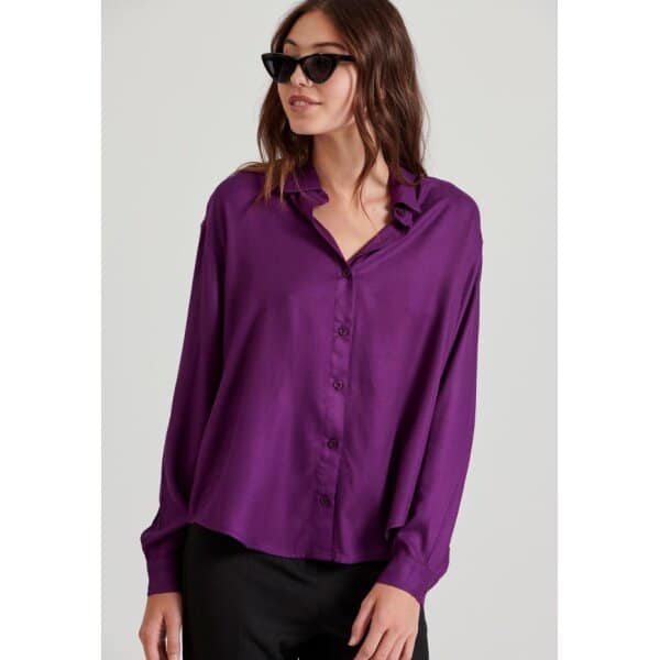 Γυναικείο πουκάμισο από βισκόζη FUNKY BUDDHA FBL010-100-05-PURPLE - Image 1