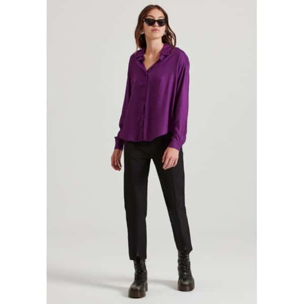 Γυναικείο πουκάμισο από βισκόζη FUNKY BUDDHA FBL010-100-05-PURPLE - Image 2