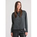 Γυναικείο πουκάμισο Loose fit lyocell cropped BUDDHA FBL010-102-05-ANTHRACITE - Image 2