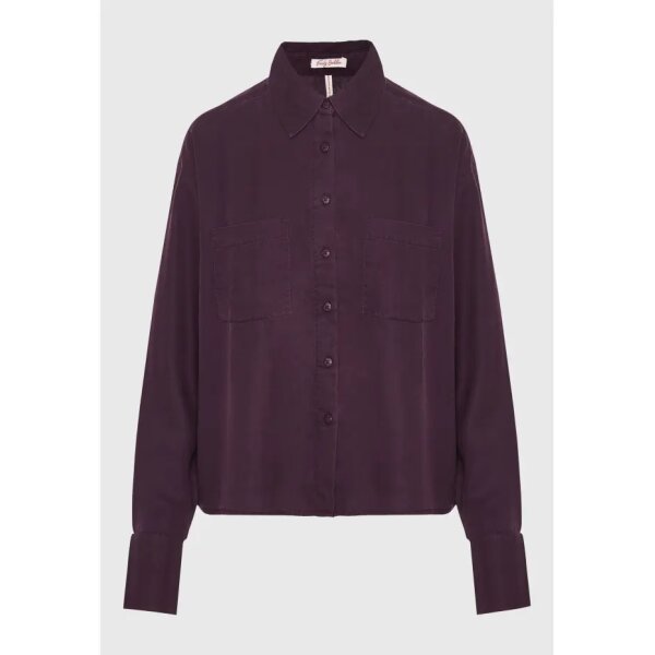 FBL010-102-05_DK_CHERRY_6 Γυναικείο πουκάμισο Loose fit lyocell  cropped  BUDDHA FBL010-102-05-CHERRY - Image 5