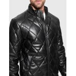Ανδρικό μπουφάν δερμάτινο GUESS M4BL28WGJ60 μαύρο - Image 4