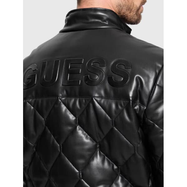 GM4BL28WGJ60-JBLKFW24(3) Ανδρικό μπουφάν δερμάτινο GUESS M4BL28WGJ60 μαύρο - Image 3