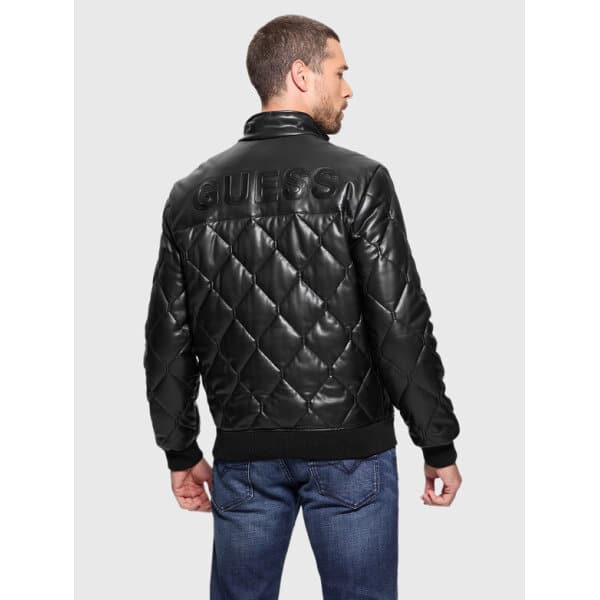 GM4BL28WGJ60-JBLKFW24(6) Ανδρικό μπουφάν δερμάτινο GUESS M4BL28WGJ60 μαύρο - Image 2