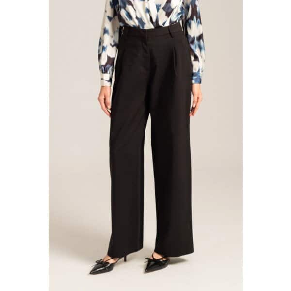 MML24-02-03-003_BLACK_3_1728385386 Γυναικείο Ψηλόμεσο φαρδύ παντελόνι SANDRA   Mind Matter MML24-02-03-003_BLACK - Image 4