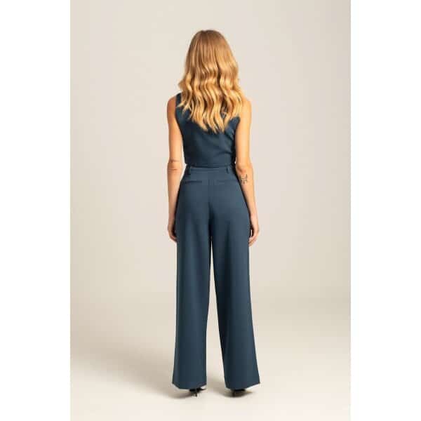 MML24-02-03-003_PETROL_4_1728470107 Γυναικείο Ψηλόμεσο φαρδύ παντελόνι SANDRA   Mind Matter MML24-02-03-003_PETROL - Image 5