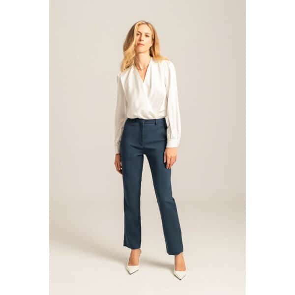 MML24-02-03-005_PETROL_1_1728396614 Γυναικείο Ψηλόμεσο παντελόνι σε ίσια γραμμή CLAUDY Mind Matter MML24-02-03-005_PETROL - Image 1